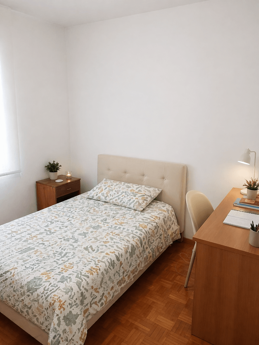 Stanza con letto confortevole