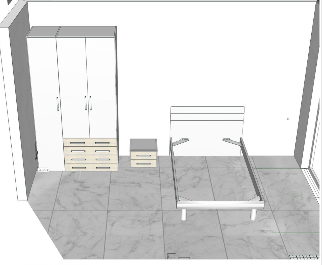 Camera singola con balcone e scrivania